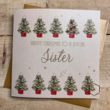 White Cotton Sister Christmas Card