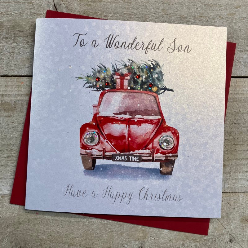 White Cotton Son Christmas Card