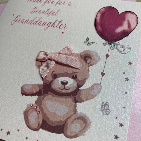 White Cotton Thank you for a New Granddaughter Card