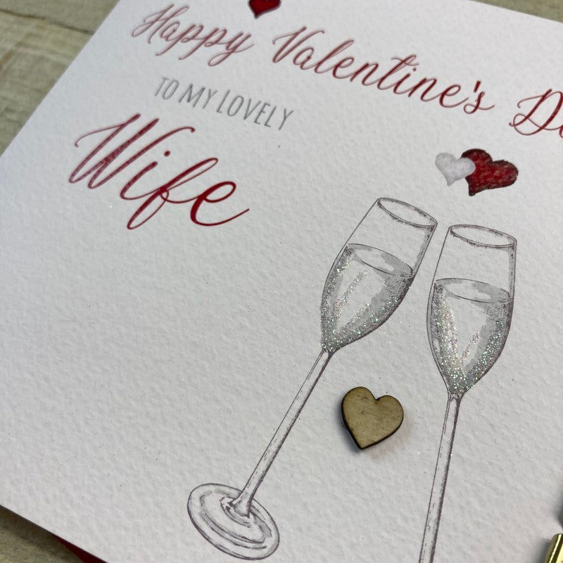 White Cotton Wife Valentines Card