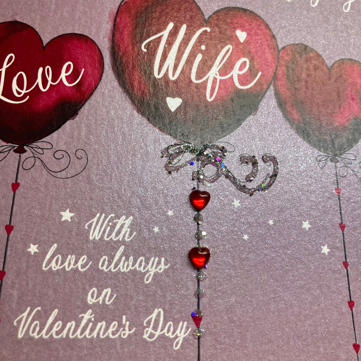 Wife Balloon Valentines Card