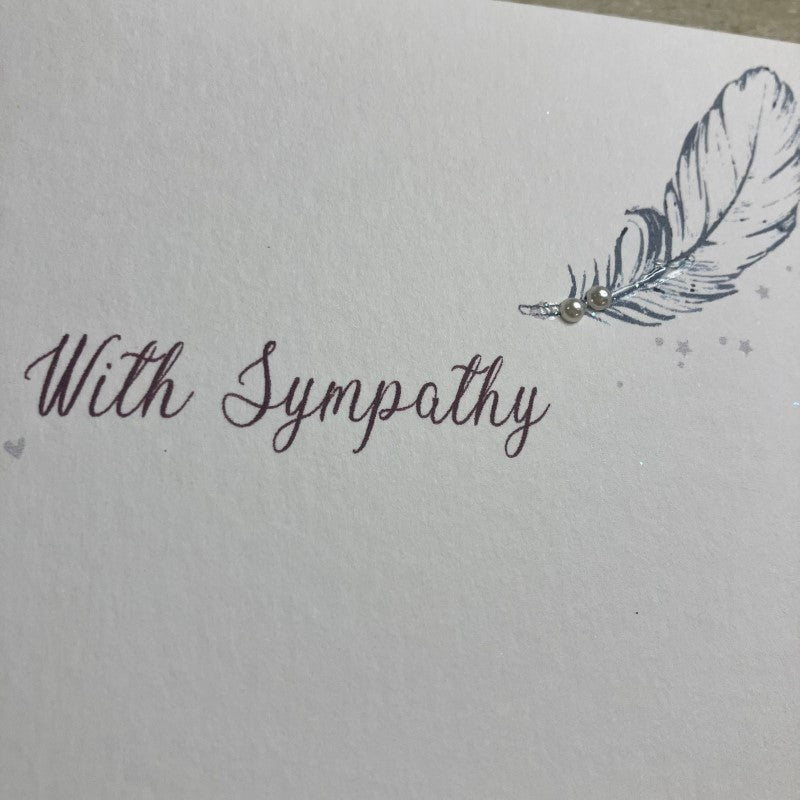 With Sympathy Card - Feather