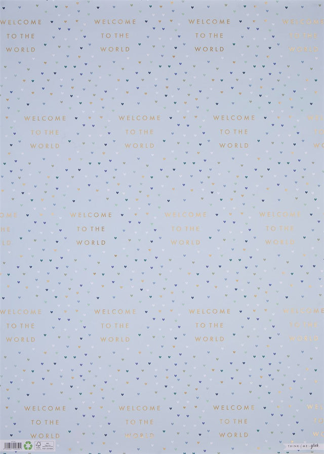 Welcome To The World Blue Gift Wrap