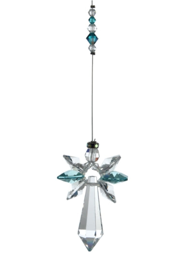 Blue Zircon Crystal Guardian Angel - Large