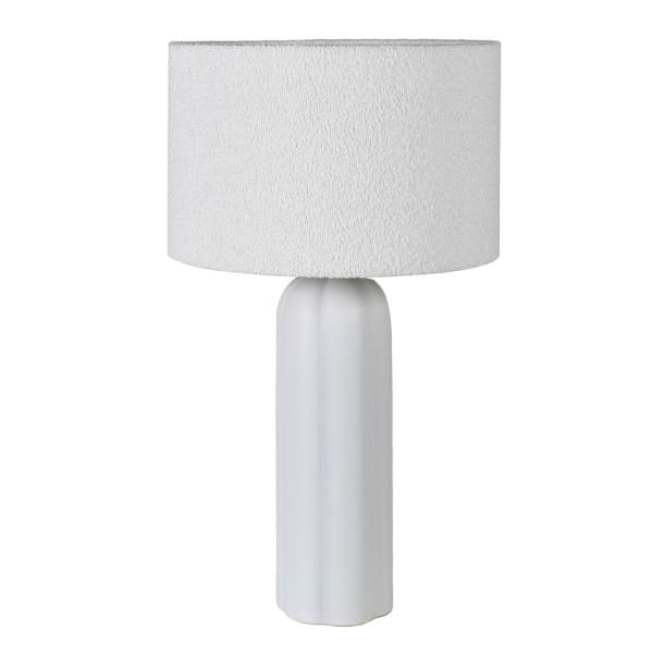 White Boucle Table Lamp