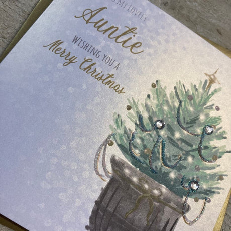 White Cotton Auntie Christmas Card