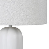 White Boucle Table Lamp