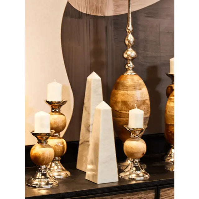 Salmo White Marble Obelisk - Large