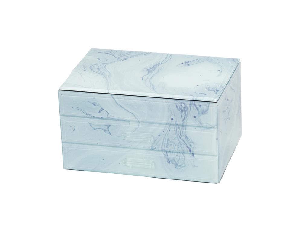 White Marble Trinket Box with 2 Drawers