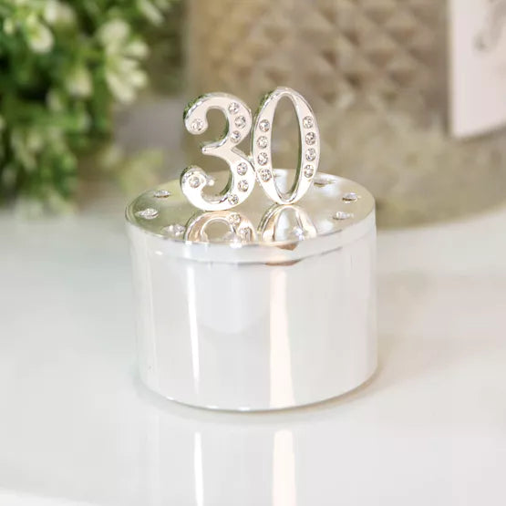 30th Birthday Trinket Box with Crystals