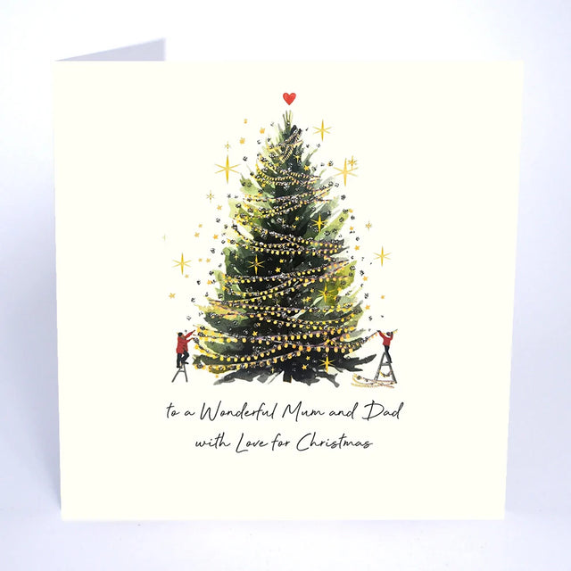 To A Wonderful Mum And Dad With Love For Christmas Card