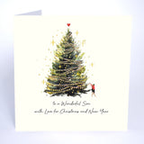 To A Wonderful Son With Love For Christmas And New Year Card