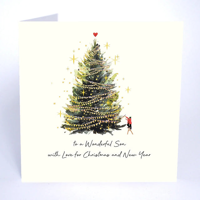 To A Wonderful Son With Love For Christmas And New Year Card