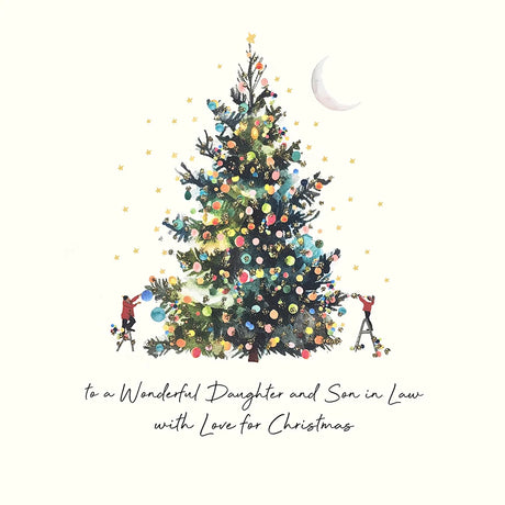 To a Wonderful Daughter and Son in Law With Love for Christmas Card