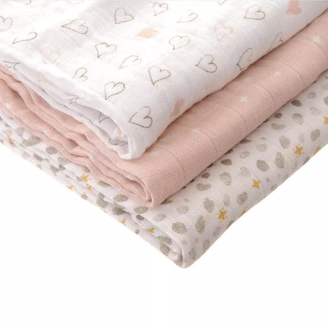 Pink Muslin Squares - Set of 3