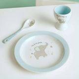 Baby 3 Piece Bowl Egg Cup & Spoon Set - Blue
