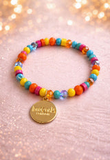 Multi Colour Bead Bracelet Gold