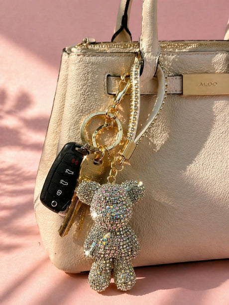Teddy Bag Charm - Silver