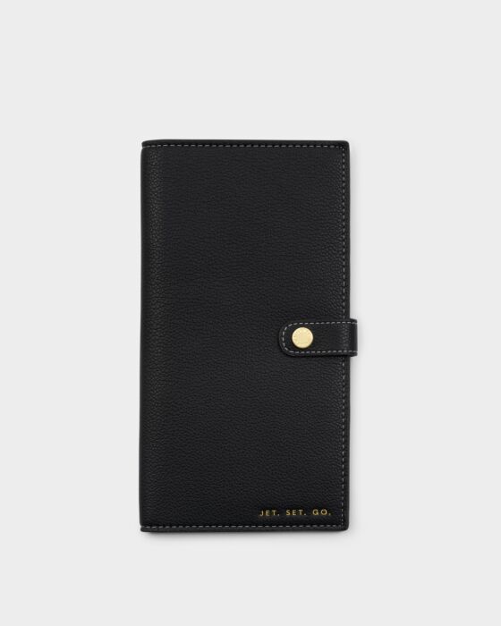 Katie Loxton Sentiment Travel Wallet - Jet. Set. Go - Black