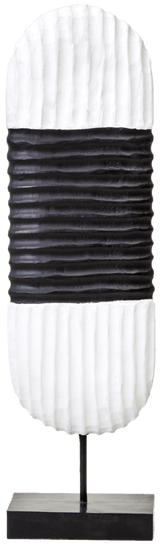 Black & White Mango Wood Oblong Sculpture