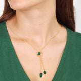 Drops Petal Necklace - Green