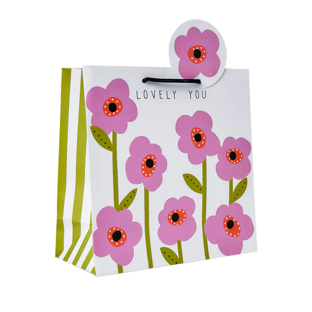 Mauve Flower Medium Gift Bag