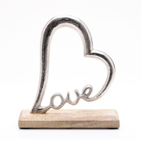 Love Heart Wood & Metal Ornament