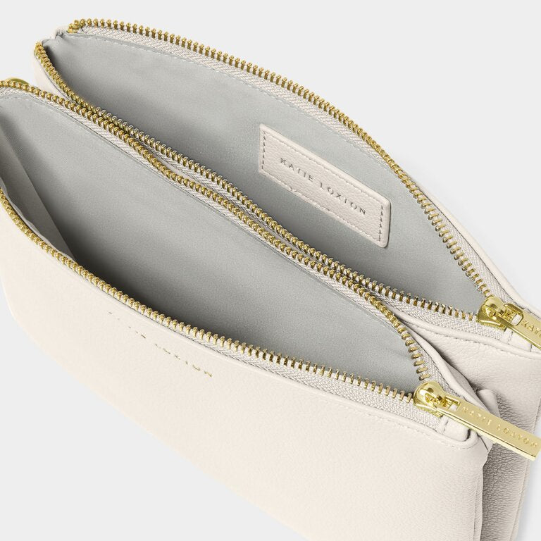 Katie Loxton Off-White Duo Pouch with Canvas Strap