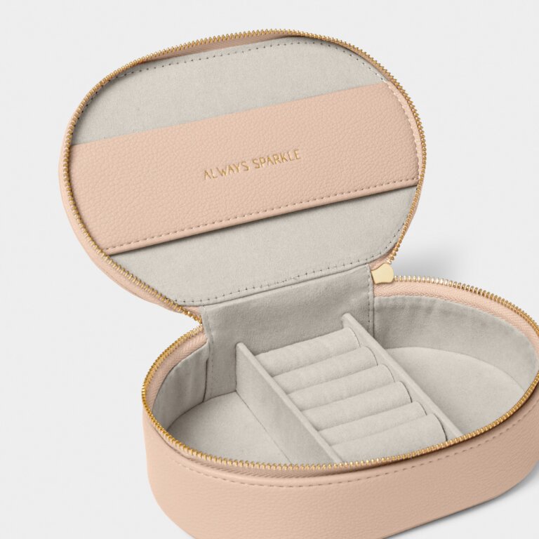 Katie Loxton Oval Jewellery Box - Nude Pink