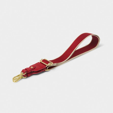 Katie Loxton Stripe Canvas Strap - Garnet Red