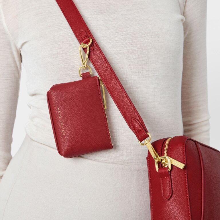 Katie Loxton Clip on Purse Garnet Red