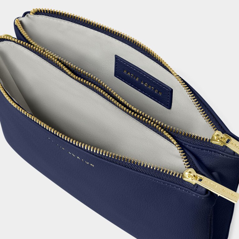 Katie Loxton Duo Pouch Midnight Blue with Canvas S