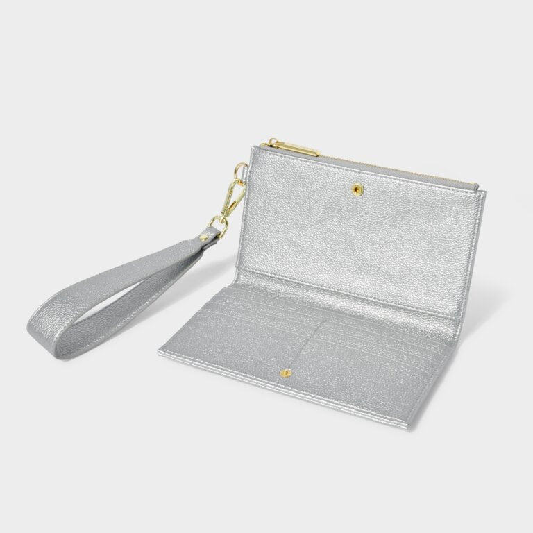 Katie Loxton Zana Wristlet Purse Silver