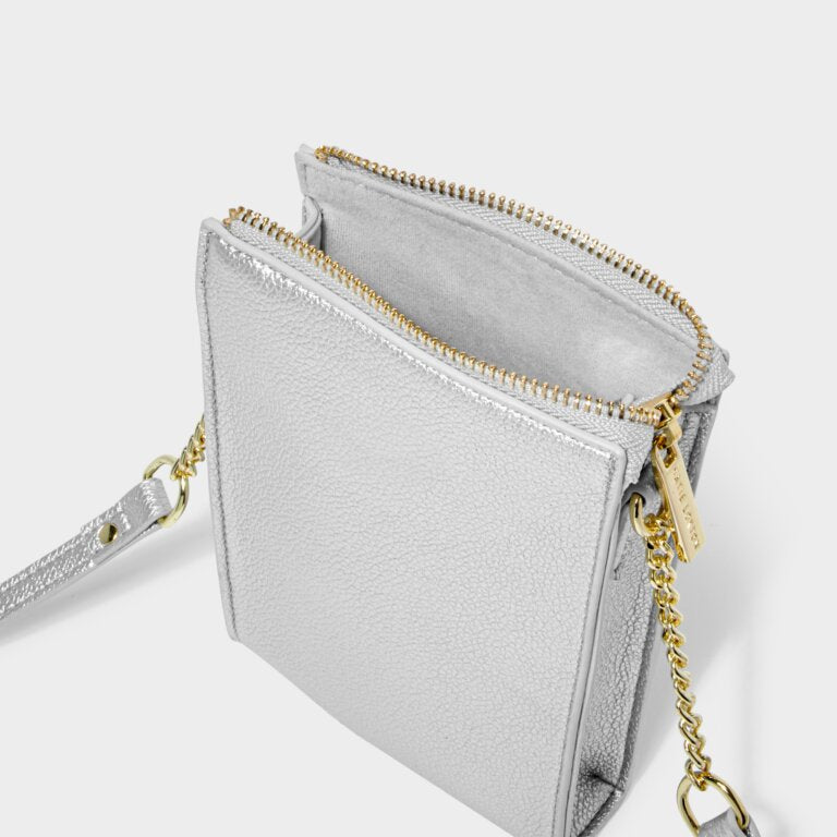 Katie Loxton Zana Slim Crossbody Bag Silver