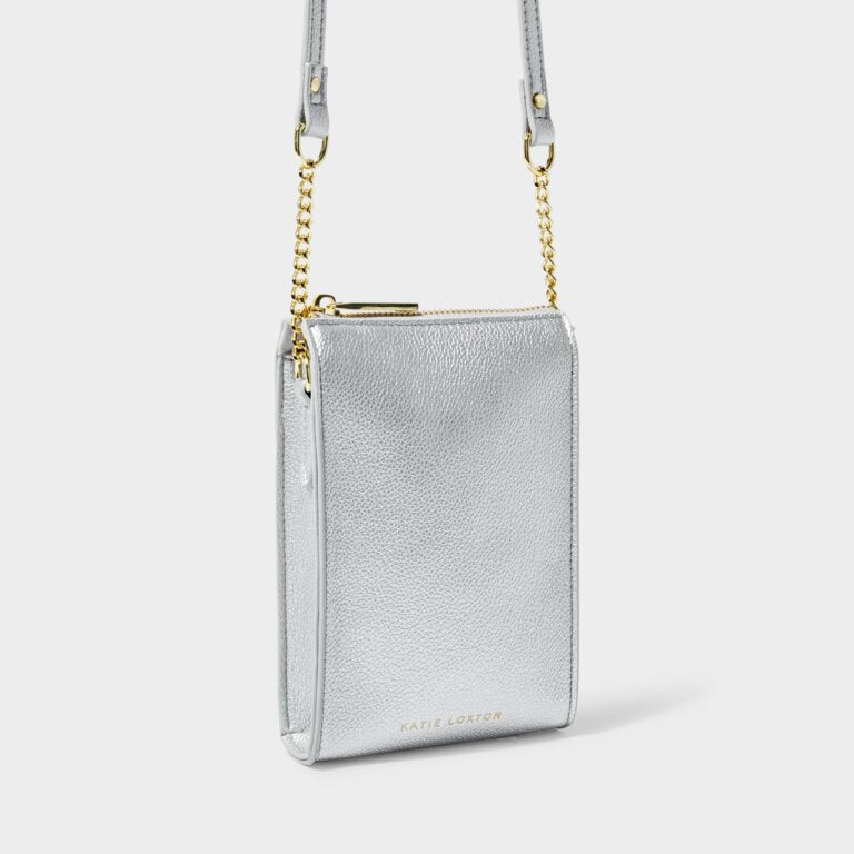 Katie Loxton Zana Slim Crossbody Bag Silver