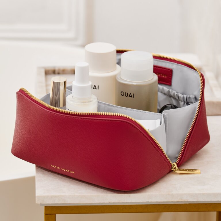 Katie Loxton Medium Make Up / Wash Bag Garnet Red