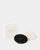 Katie Loxton Mr & Mrs Coaster Set - Off White And Black