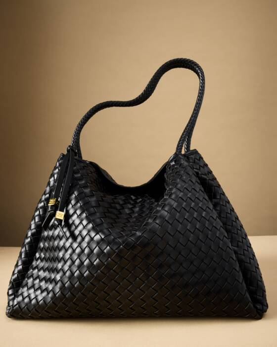 Katie Loxton Nova Hand Woven Large Shoulder Bag - Black
