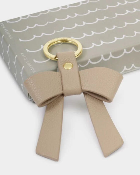 Katie Loxton Boxed Bow Keyring - You Make My Life Bow-tiful - Light Taupe