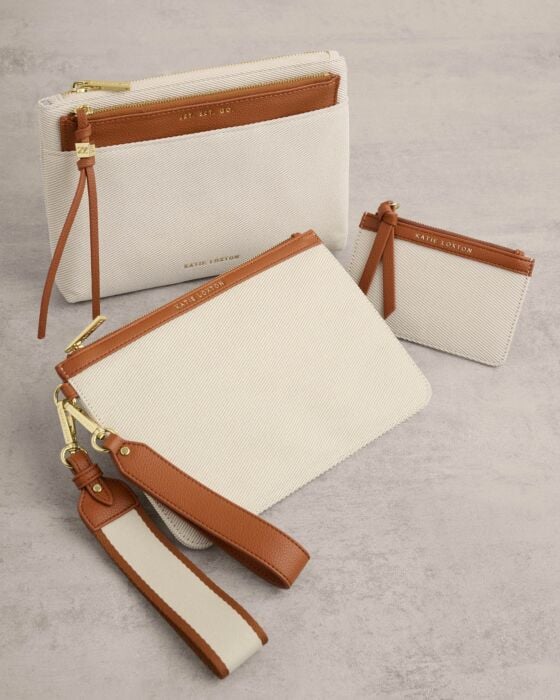 Katie Loxton Hallie Coin & Cardholder - Canvas/Cognac