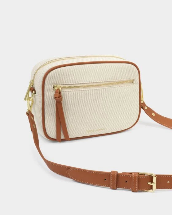 Katie Loxton Hallie Canvas Crossbody Bag Cognac