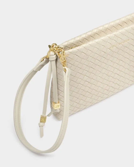 Katie Loxton Nova Small Shoulder Woven Bag Oyster