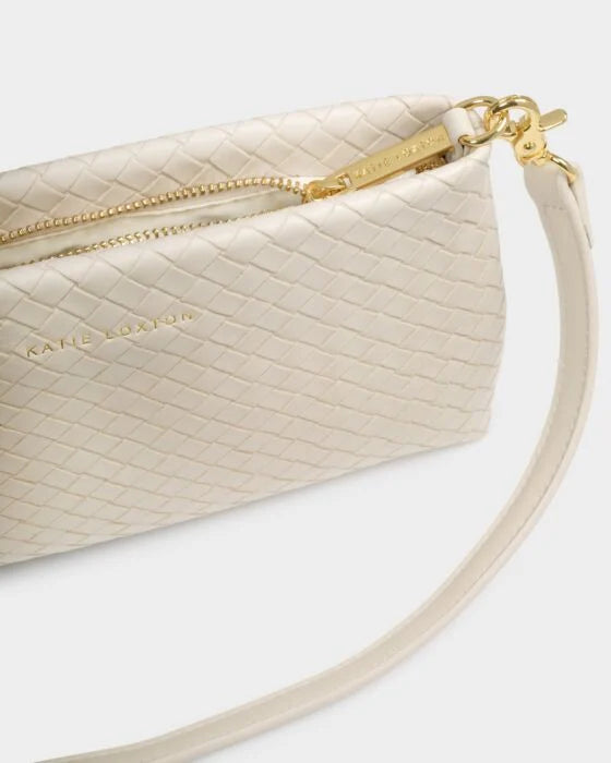 Katie Loxton Nova Small Shoulder Woven Bag Oyster