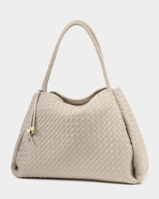 Katie Loxton Nova Hand Woven Large Shoulder Bag Oyster