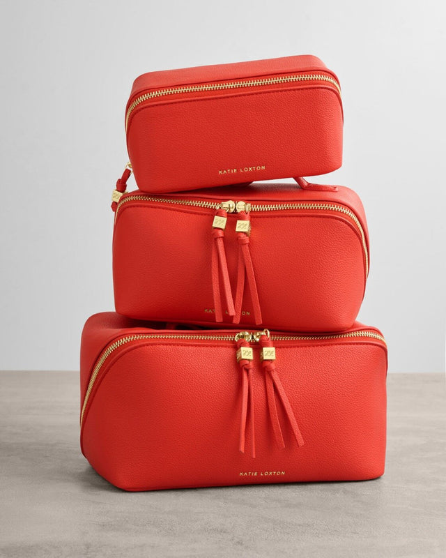 Katie Loxton Soho Large Make Up/Wash Bag - Deep Orange