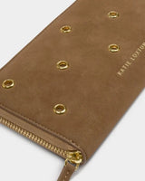 Katie Loxton Large Purse - Caramel Suedette with Eyelets