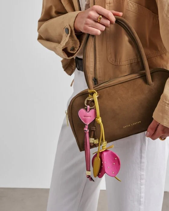 Katie Loxton Strawberry Bag Charm - Chartreuse/Magenta