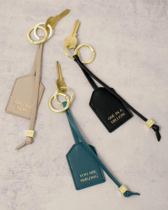 Katie Loxton Sentiment Keyring - One In A Million - Black