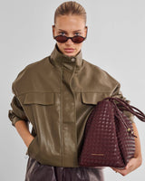 Katie Loxton Nova Woven Large Shoulder Bag - Cherry Mixed