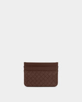 Katie Loxton Nova Woven Texture Cardholder - Chocolate Woven
